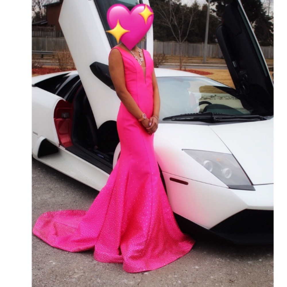 New TARIK EDIZ fuchsia prom dress